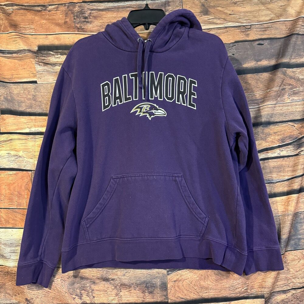 Majestic Baltimore Ravens Men's Purple Pullover Hoodie Sweatshirt Size L NFL Fan
